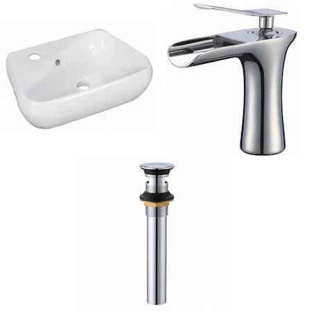 AMERICAN IMAGINATIONS 17.5-in. W Wall Mount White Vessel Set For 1 Hole Left Faucet AI-34295